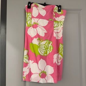 Lily Pulitzer Pink Floral Strapless Dress